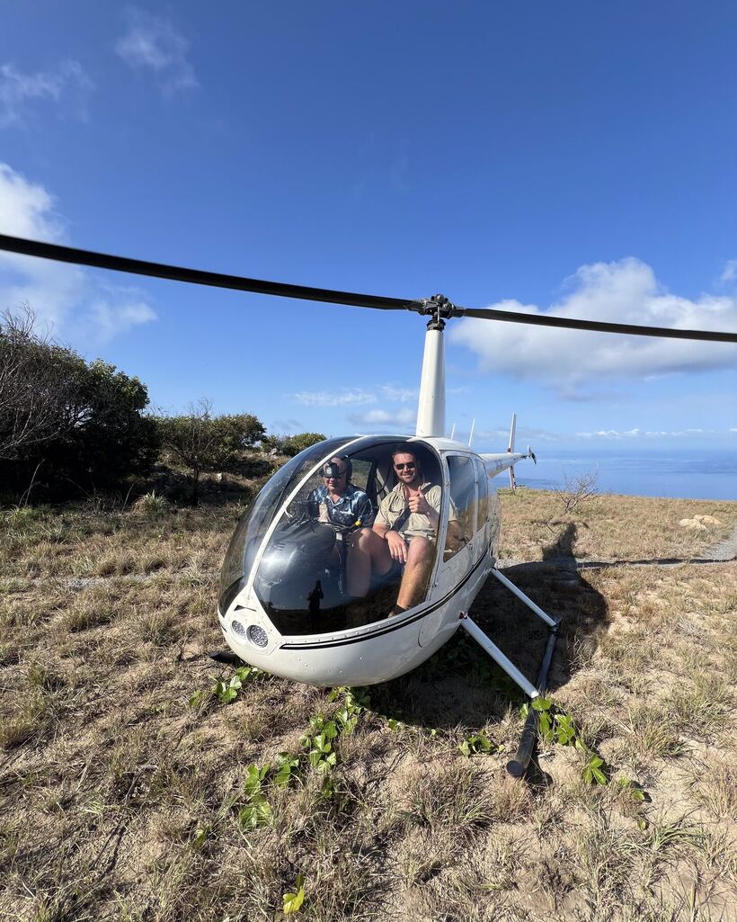 Robinson R44 ready on a remote Cape York point