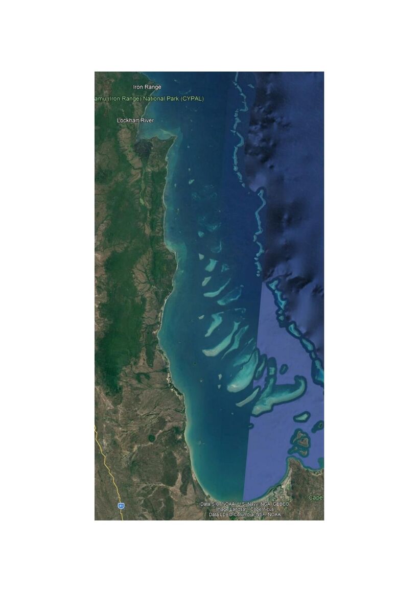 Satellite map of the Cape York region the circuit runs through